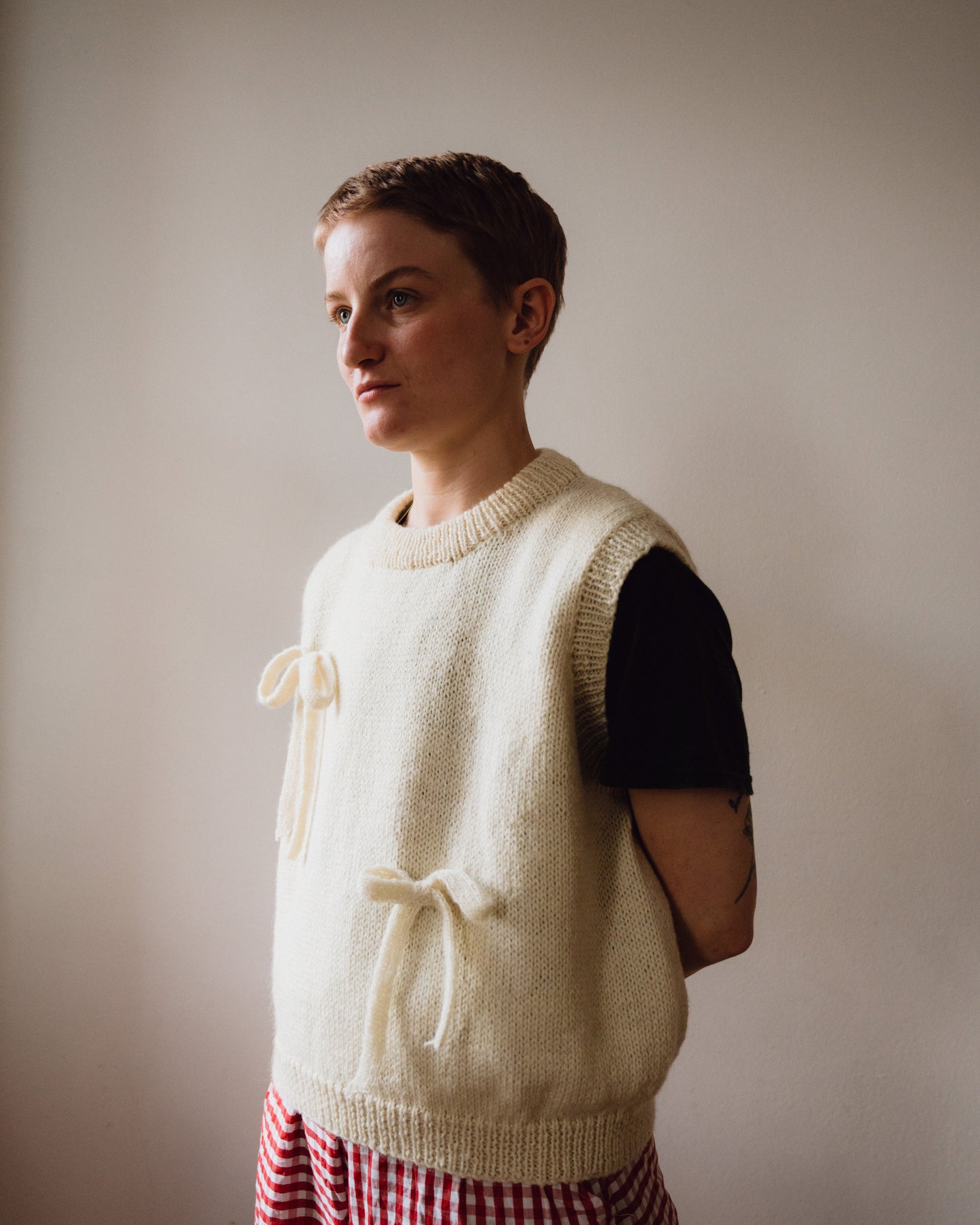 Undyed Bow Vest