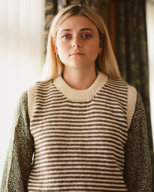 Striped Undyed Vest